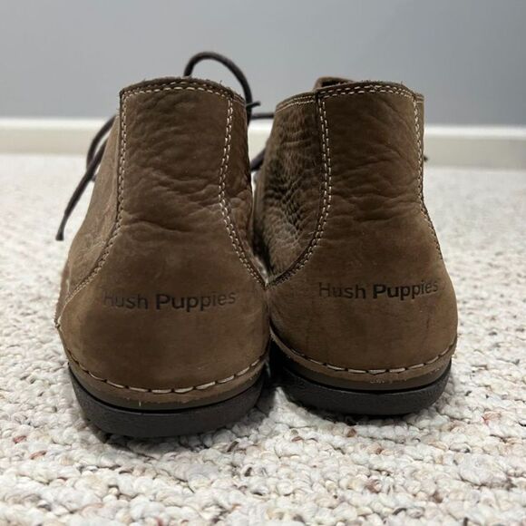 EUC Hush Puppies Brown Leather Chukka Lace-up Boots Size Men's 11 - Picture 4 of 9